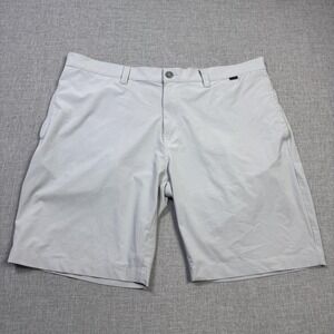 Travis Mathew Chino Shorts Mens 38 Gray Performance Polyester Spandex 9" Inseam